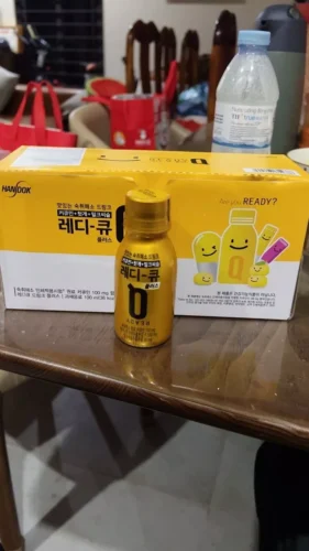 Nhấp để xem toàn màn hình Nước uống giải rượu, thải độc gan Hàn Quốc Ready Q hộp 10 chai x 100ml Korean Red Ginseng photo review